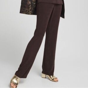 Chico's Travelers Slinky Dark Brown Straight Leg Pants